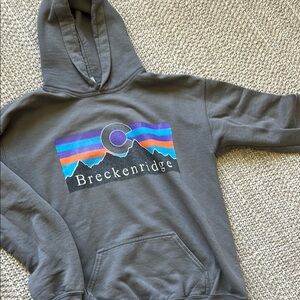 Gray Breckenridge Hoodie with Colorful Mountain Design